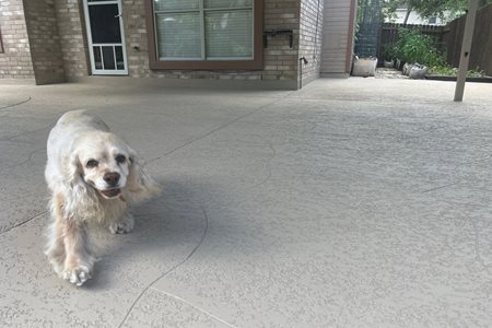 scored concrete patio