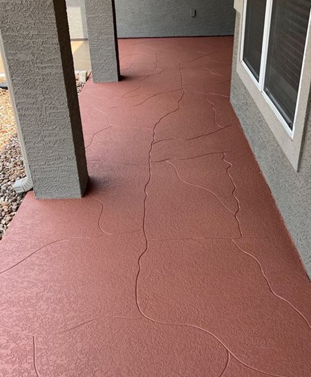 scored concrete front porch