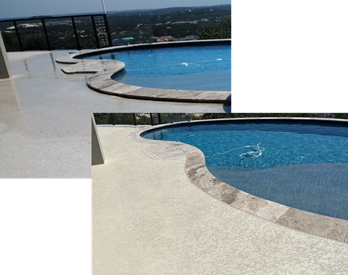 Before And After, Pool Deck Restoration, Epoxy, Slip Resistant
Before and After
SUNDEK San Antonio
