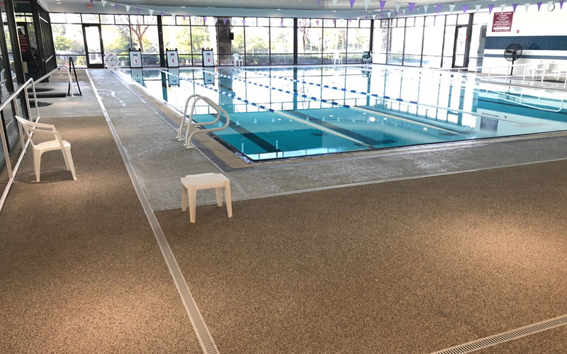 SunPlay indoor pool deck safety surface San Antonio
